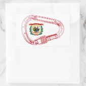 West-Virginia Vlag klimmer Carabiner Rechthoekige Sticker (Tas)