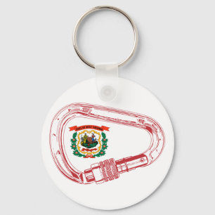 West-Virginia Vlag klimmer Carabiner Sleutelhanger