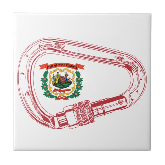 West-Virginia Vlag klimmer Carabiner Tegeltje (Voorkant)