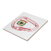 West-Virginia Vlag klimmer Carabiner Tegeltje (Zijkant)