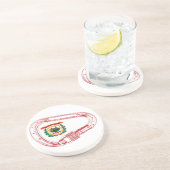 West-Virginia Vlag klimmer Carabiner Zandsteen Onderzetter (Zijkant)