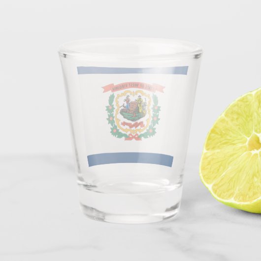 West Virginia vlag  Shot Glas (Achterkant)