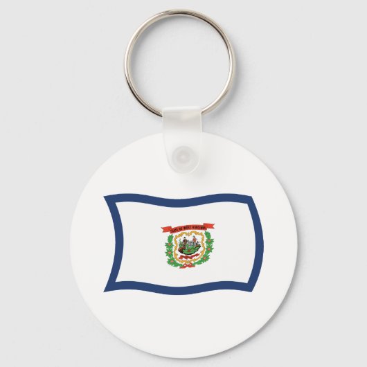West Virginia Vlag Sleutelhanger (Voorkant)