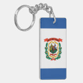 West Virginia vlag Sleutelhanger (Voorkant Links)