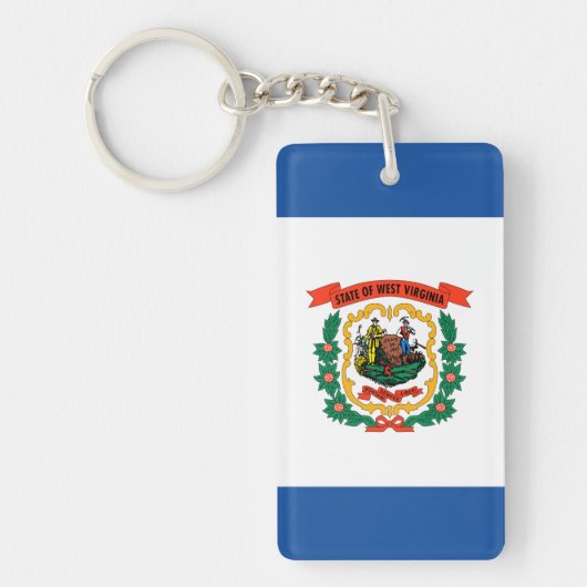 West Virginia vlag Sleutelhanger (Voorkant)