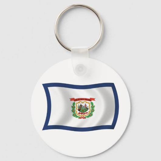 West Virginia Vlag Sleutelhanger (Voorkant)