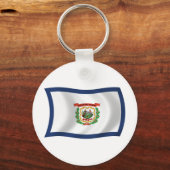 West Virginia Vlag Sleutelhanger (Voorkant)