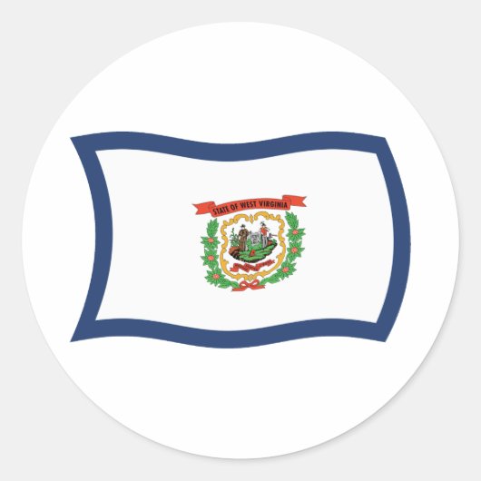 West Virginia Vlagsticker Ronde Sticker (Voorkant)