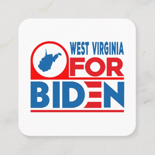 WEST VIRGINIA voor Biden Vierkante Visitekaartje (Voorkant)
