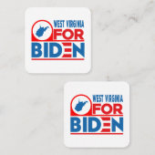 WEST VIRGINIA voor Biden Vierkante Visitekaartje (Voorkant / Achterkant)