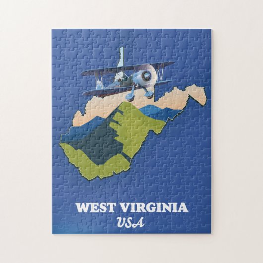 West Virginia VS kaart Legpuzzel (Verticaal)