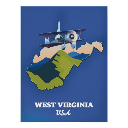 West Virginia VS kaart Perfect Poster (Voorkant)