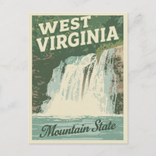 West Virginia Waterval Vintage Reizen Briefkaart