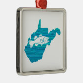 West Virginia Wave Vist Metalen Ornament (Rechts)