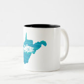 West Virginia Wave Vist Tweekleurige Koffiemok (Voorkant rechts)