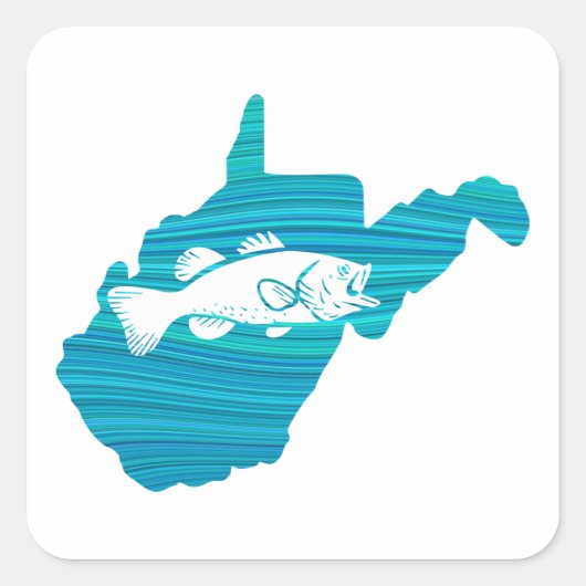 West Virginia Wave Vist Vierkante Sticker (Voorkant)