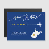 West Virginia Wedding Save the Date Kaart, kaart