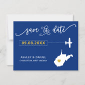 West Virginia Wedding Save the Date Kaart, kaart Magnetische Uitnodiging (Voorkant)