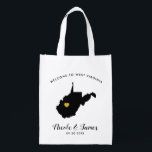 West Virginia Wedding Welcome Bag Black, Gold Tas Boodschappentas<br><div class="desc">Vul deze welkomsttas met favoriete godies voor je gasten als ze in West Virginia aankomen!</div>