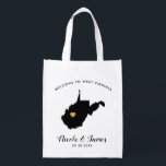 West Virginia Wedding Welcome Bag Black, Gold Tas Boodschappentas<br><div class="desc">Vul deze welkomsttas met favoriete godies voor je gasten als ze in West Virginia aankomen!</div>