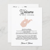 WEST VIRGINIA Welkomstbrief voor elke KLEUR (Voorkant / Achterkant)