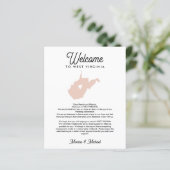 WEST VIRGINIA Welkomstbrief voor elke KLEUR (Staand voorkant)