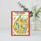 West Virginia Wereldbeeld Ansichtkaart Briefkaart (Staand voorkant)