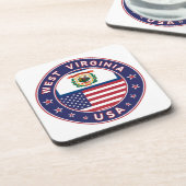 West Virginia, West Virginia sticker, telefoonzaak Bier Onderzetter (Linkerzijde)