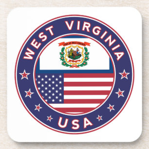 West Virginia, West Virginia sticker, telefoonzaak Bier Onderzetter