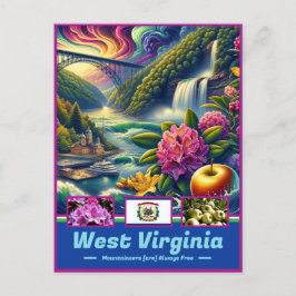 West Virginia Wild Beauty Schilderachtig Briefkaart