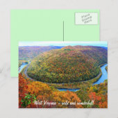 West Virginia Wild en het prachtige briefkaart (Voorkant / Achterkant)