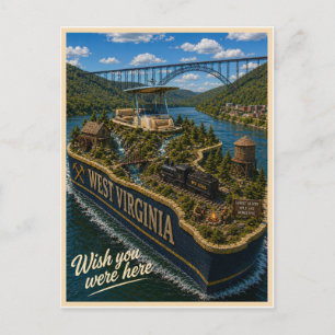 West Virginia   Wish You Were Here   State Serie Briefkaart