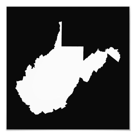West Virginia Wit en Zwart Foto Afdruk (Voorkant)