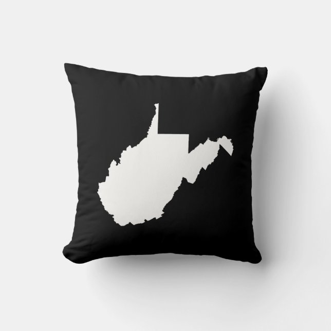 West Virginia Wit en Zwart Kussen (Voorkant)