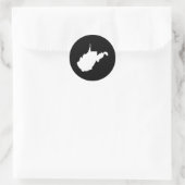 West Virginia Wit en Zwart Ronde Sticker (Tas)