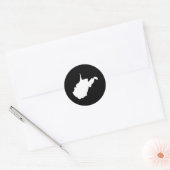 West Virginia Wit en Zwart Ronde Sticker (Envelop)