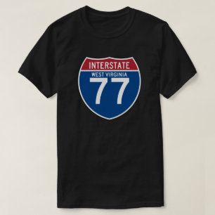 West Virginia WV I-77 Interstate Highway Shield - T-shirt