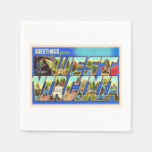 West Virginia WV Large Letter Briefkaart Servet (Voorkant)