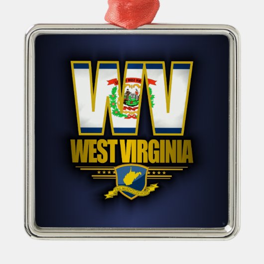 West-Virginia (WV) Metalen Ornament (Voorkant)