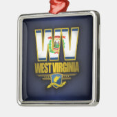 West-Virginia (WV) Metalen Ornament (Links)