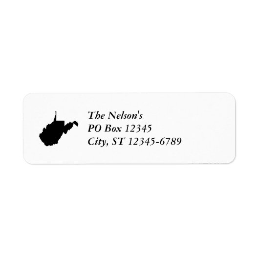 West Virginia Zwart en Wit Etiket (Voorkant)