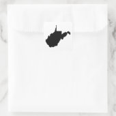 West Virginia Zwart en Wit Vierkante Sticker (Tas)