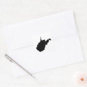 West Virginia Zwart en Wit Vierkante Sticker (Envelop)