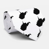 West Virginia Zwart-wit Stropdas (Opgerold)