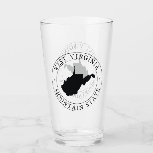 West-Viriginia Staat Drink glas (Voorkant)