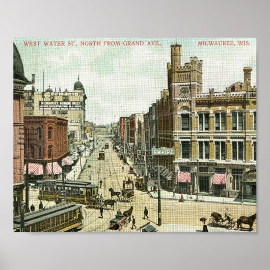 West Water St., Milwaukee, Wisconsin 1908  Poster (Voorkant)