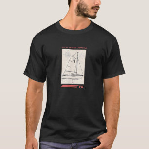 West Wight Potter 15 zeilboot lijntekening T-shirt