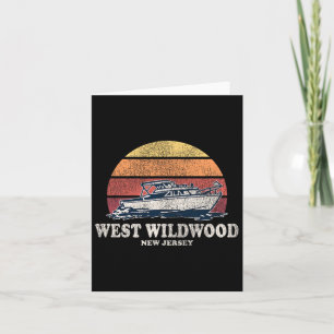 West Wildwood Nj Antieke Botensport Jaren 70 Retro Kaart