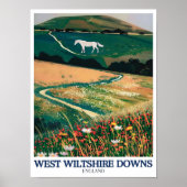 West Wiltshire Downs Print - Westbury Witte Paard (Voorkant)