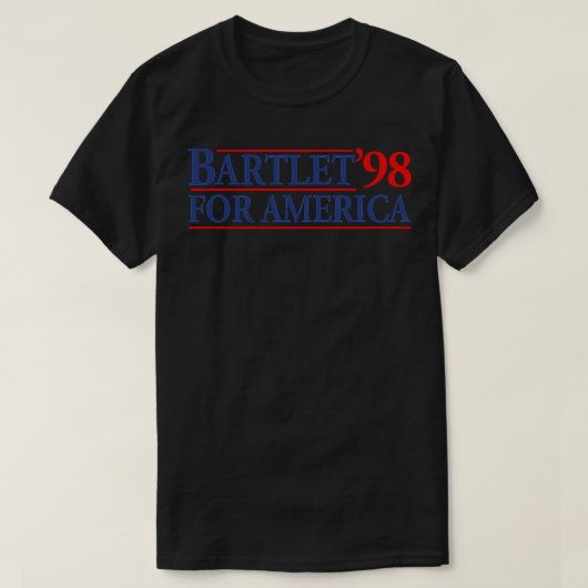 West Wing Bartlet For America 1998 Sticker T-shirt (Design voorkant)